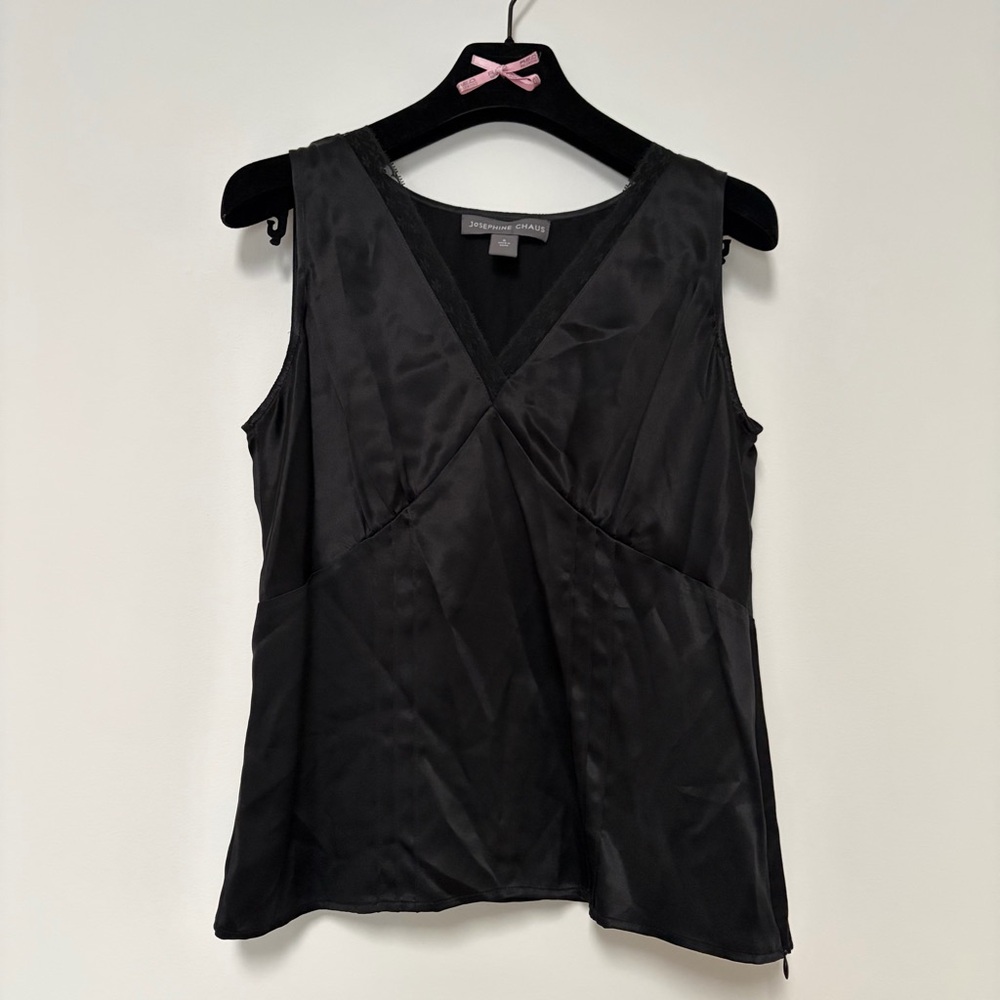 Josephine Chaus Silk Sleeveless Blouse Top 4 Black